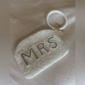Lulu's Ivory Beaded 'MRS' Wristlet Bag Wedding Bride Bridal